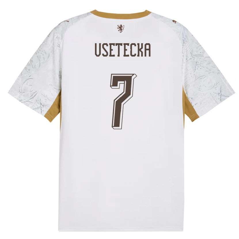 Danxen Mujer Camiseta Chequia David Vsetecka #7 Marfil Oro Gris 2ª Equipación 26-28 La Camisa México