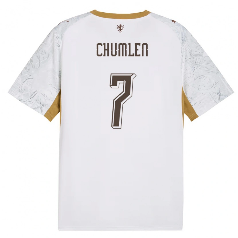 Danxen Mujer Camiseta Chequia Nicolas Chumlen #7 Marfil Oro Gris 2ª Equipación 26-28 La Camisa México