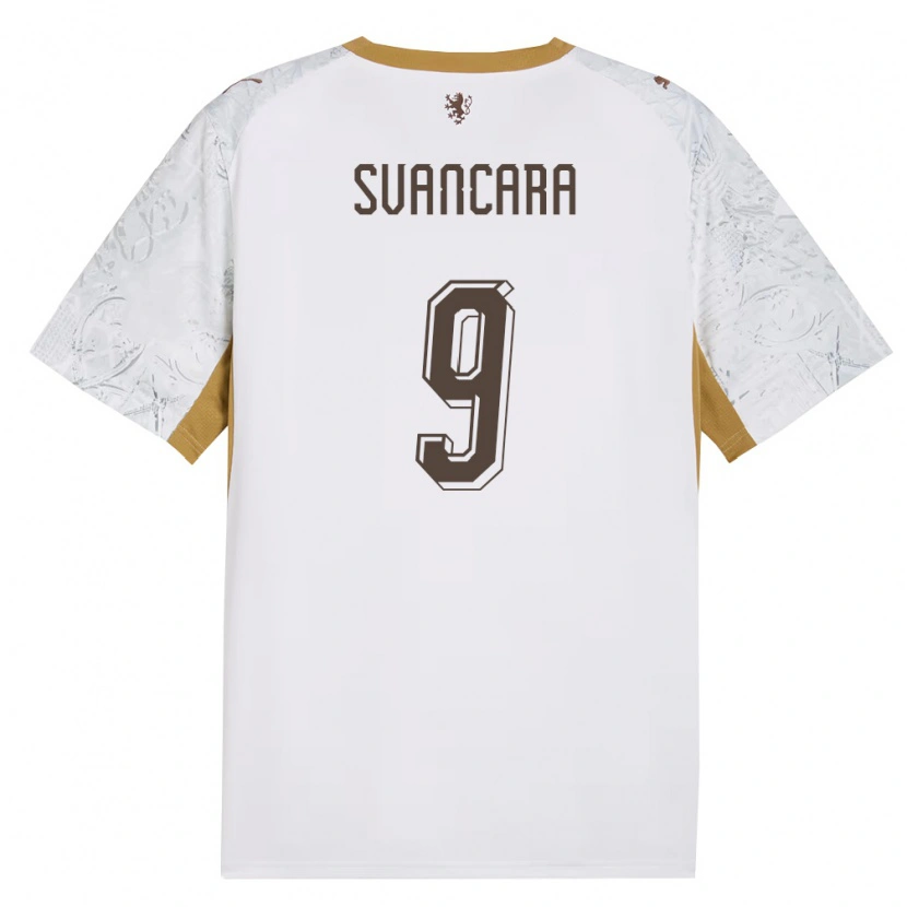 Danxen Mujer Camiseta Chequia Daniel Svancara #9 Marfil Oro Gris 2ª Equipación 26-28 La Camisa México