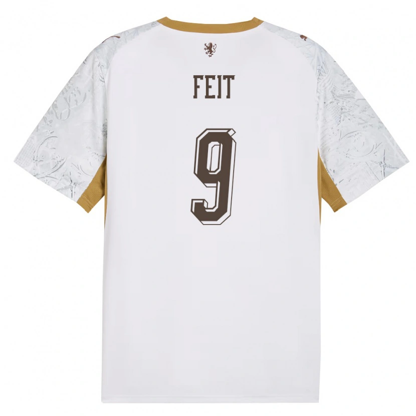 Danxen Mujer Camiseta Chequia Jan Feit #9 Marfil Oro Gris 2ª Equipación 26-28 La Camisa México
