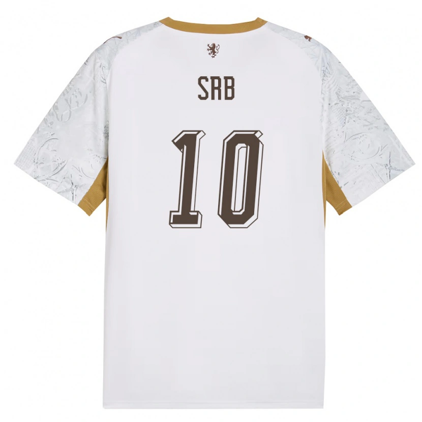 Danxen Mujer Camiseta Chequia Matous Srb #10 Marfil Oro Gris 2ª Equipación 26-28 La Camisa México