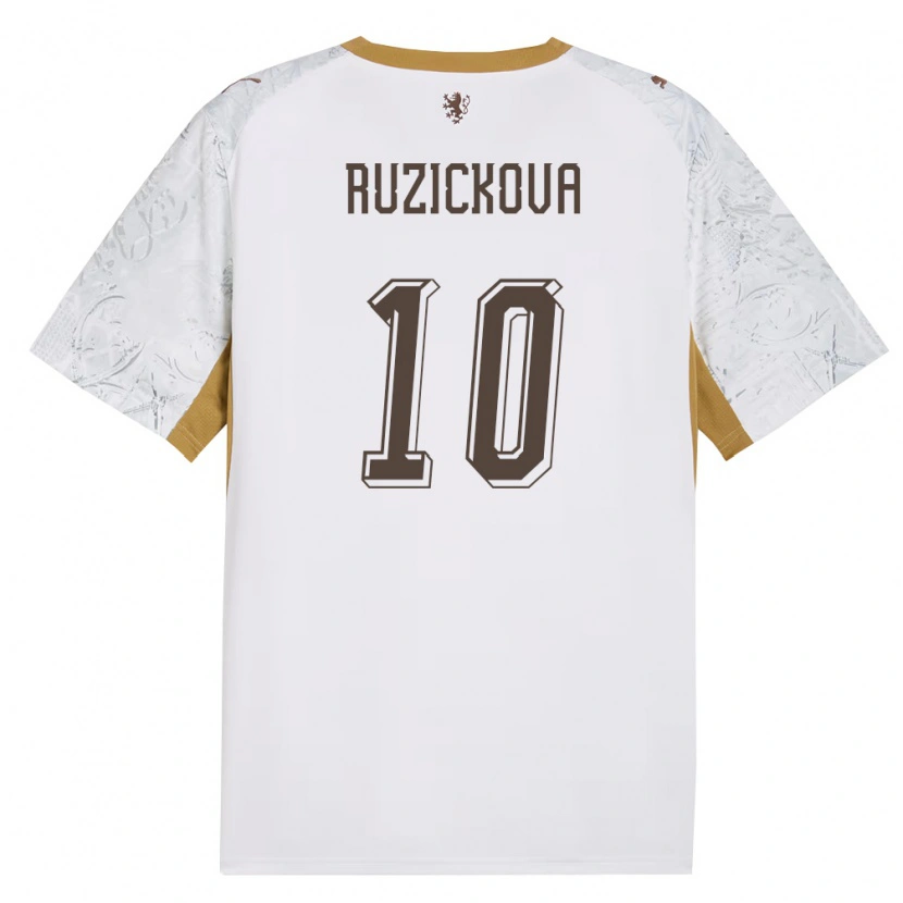 Danxen Mujer Camiseta Chequia Kristýna Růžičková #10 Marfil Oro Gris 2ª Equipación 26-28 La Camisa México