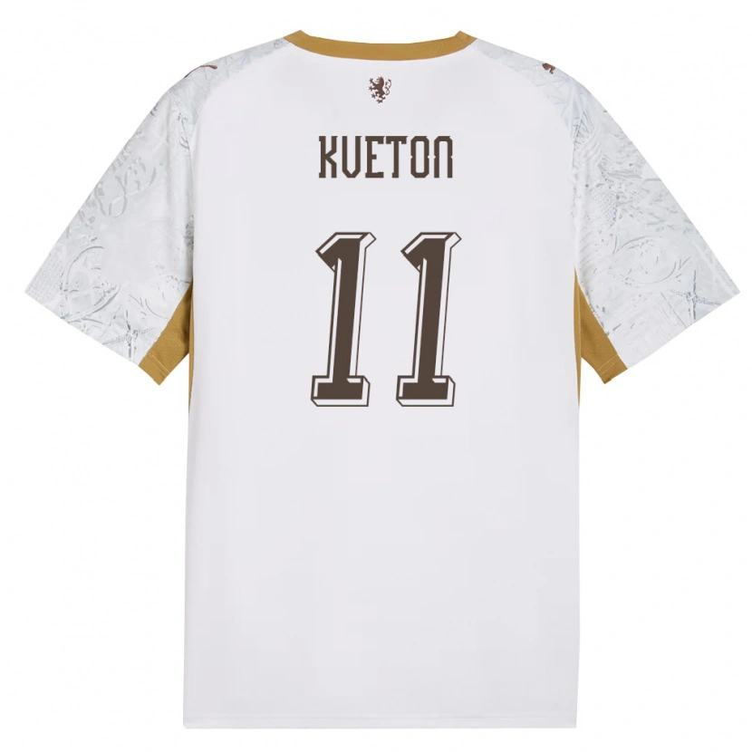 Danxen Mujer Camiseta Chequia Tomas Kveton #11 Marfil Oro Gris 2ª Equipación 26-28 La Camisa México