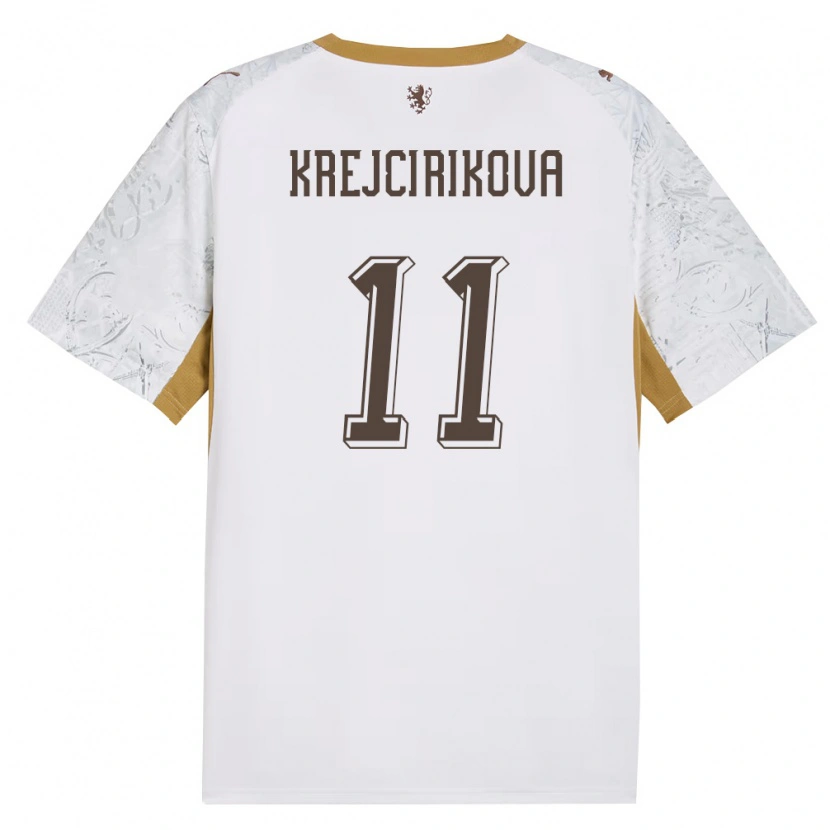 Danxen Mujer Camiseta Chequia Tereza Krejčiříková #11 Marfil Oro Gris 2ª Equipación 26-28 La Camisa México