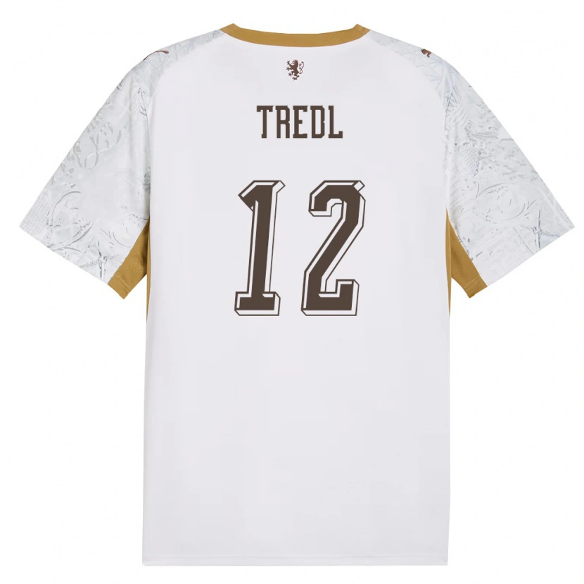 Danxen Mujer Camiseta Chequia Jan Tredl #12 Marfil Oro Gris 2ª Equipación 26-28 La Camisa México