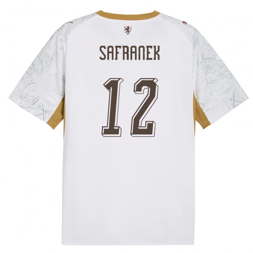 Danxen Mujer Camiseta Chequia Adam Safranek #12 Marfil Oro Gris 2ª Equipación 26-28 La Camisa México