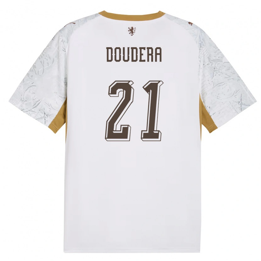 Danxen Mujer Camiseta Chequia David Doudera #21 Marfil Oro Gris 2ª Equipación 26-28 La Camisa México