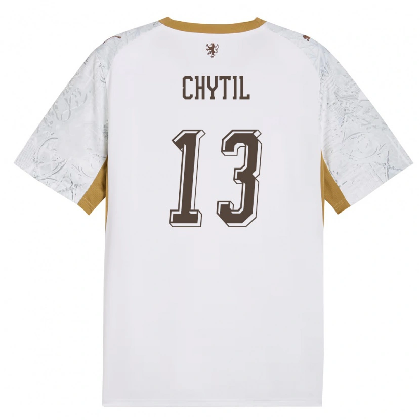 Danxen Mujer Camiseta Chequia Mojmír Chytil #13 Marfil Oro Gris 2ª Equipación 26-28 La Camisa México