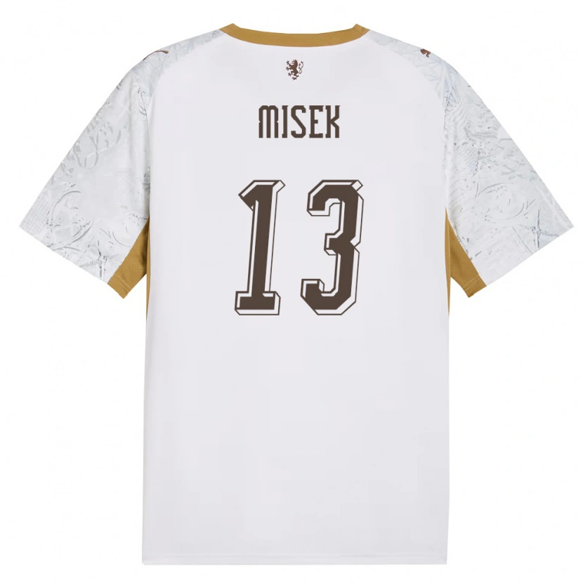Danxen Mujer Camiseta Chequia Stepan Misek #13 Marfil Oro Gris 2ª Equipación 26-28 La Camisa México