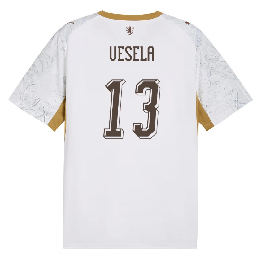 Danxen Mujer Camiseta Chequia Denisa Veselá #13 Marfil Oro Gris 2ª Equipación 26-28 La Camisa México