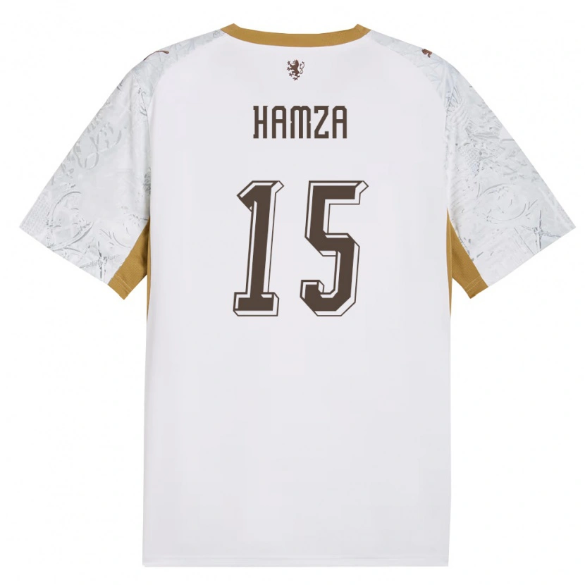 Danxen Mujer Camiseta Chequia Jiri Hamza #15 Marfil Oro Gris 2ª Equipación 26-28 La Camisa México