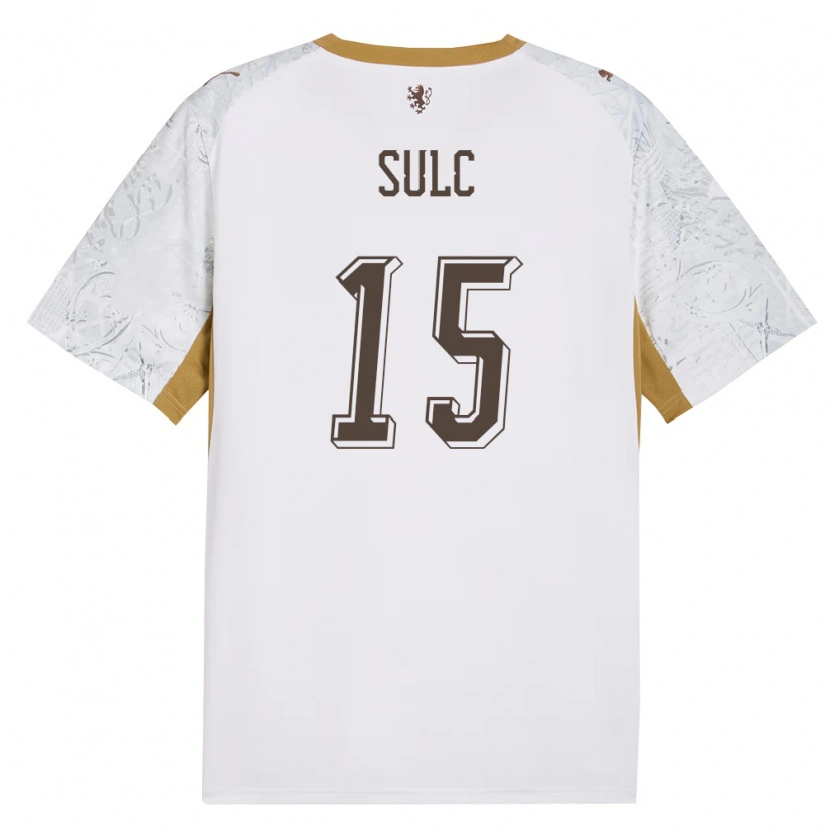 Danxen Mujer Camiseta Chequia Pavel Sulc #15 Marfil Oro Gris 2ª Equipación 26-28 La Camisa México