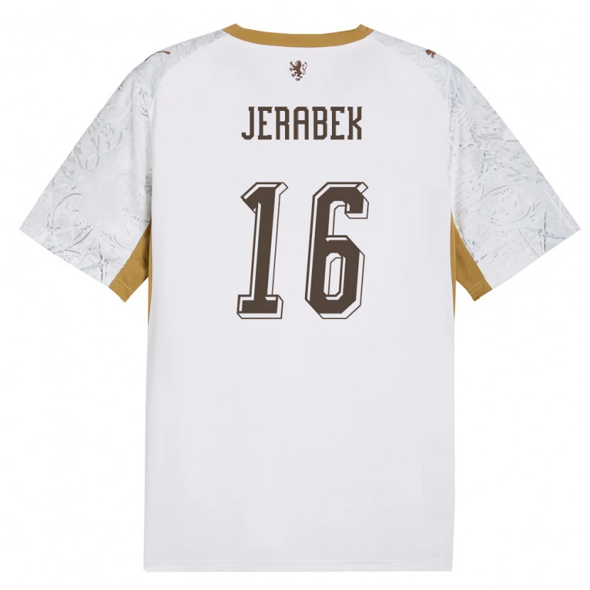 Danxen Mujer Camiseta Chequia Dominik Jerabek #16 Marfil Oro Gris 2ª Equipación 26-28 La Camisa México