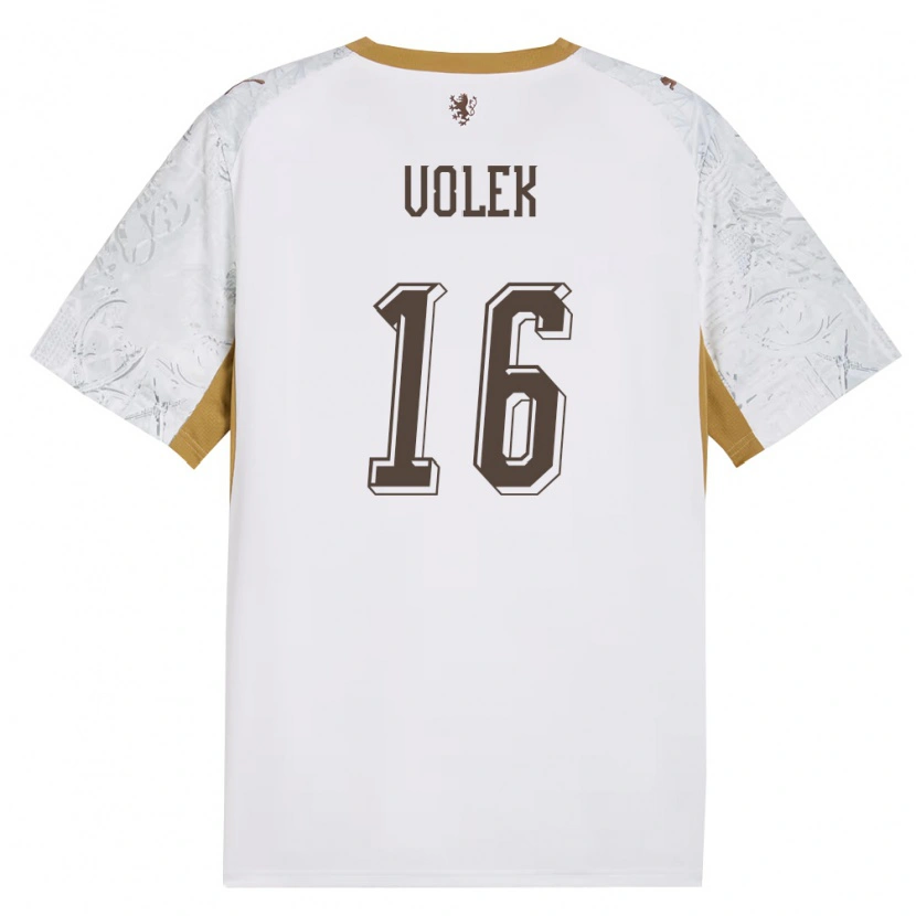 Danxen Mujer Camiseta Chequia Jan Volek #16 Marfil Oro Gris 2ª Equipación 26-28 La Camisa México