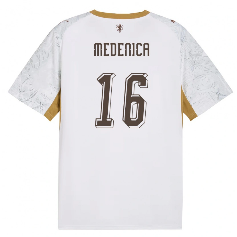 Danxen Mujer Camiseta Chequia Djordjije Medenica #16 Marfil Oro Gris 2ª Equipación 26-28 La Camisa México