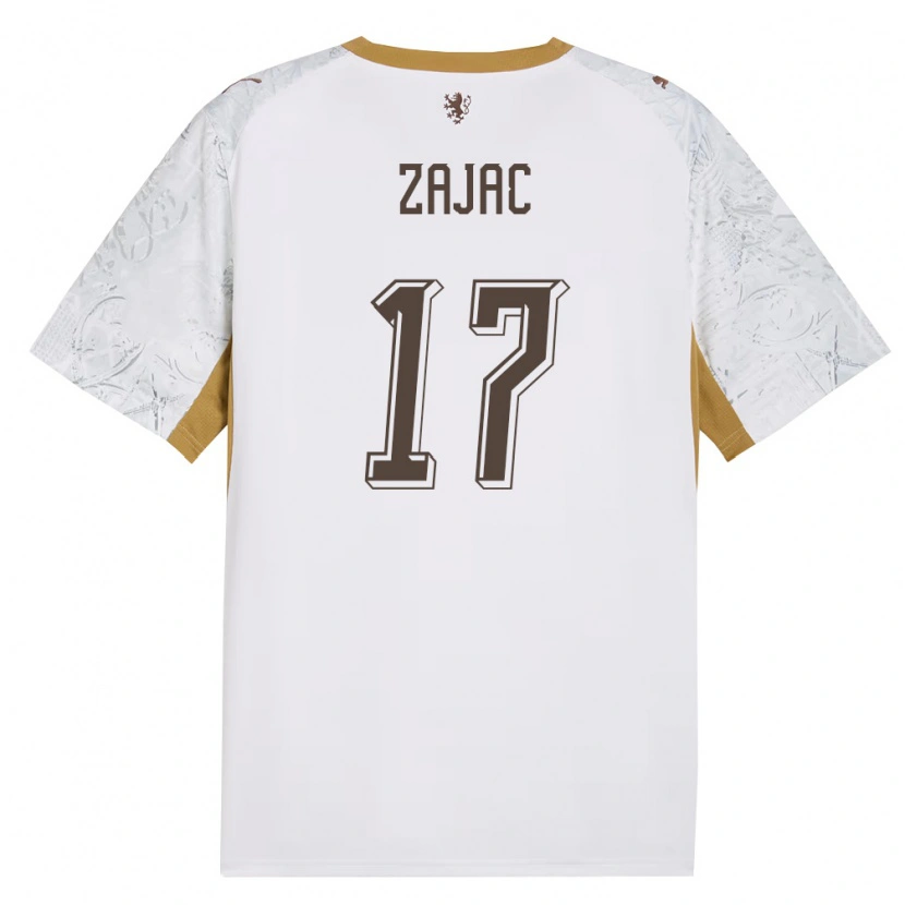 Danxen Mujer Camiseta Chequia Dominik Zajac #17 Marfil Oro Gris 2ª Equipación 26-28 La Camisa México