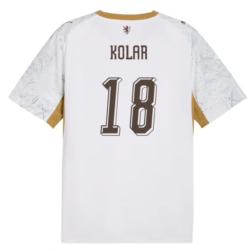 Danxen Mujer Camiseta Chequia Jakub Kolar #18 Marfil Oro Gris 2ª Equipación 26-28 La Camisa México