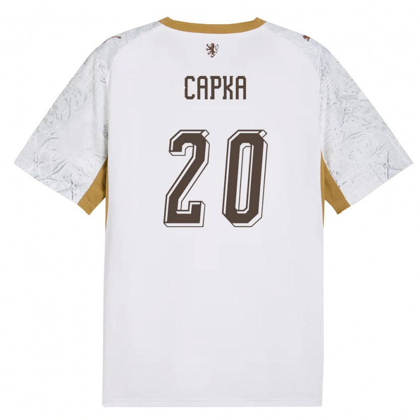 Danxen Mujer Camiseta Chequia Filip Capka #20 Marfil Oro Gris 2ª Equipación 26-28 La Camisa México