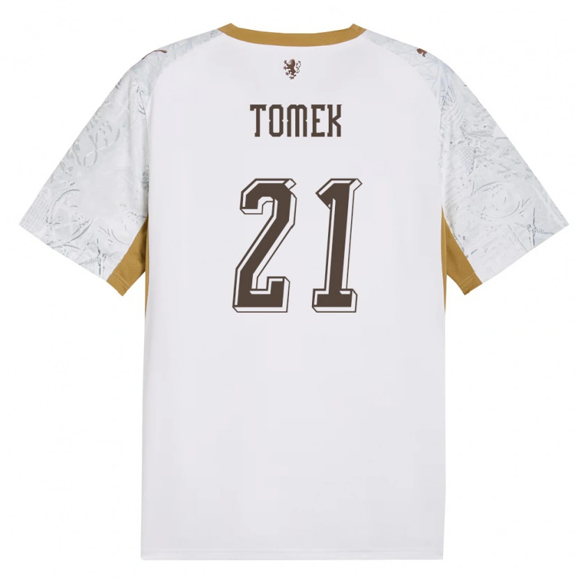 Danxen Mujer Camiseta Chequia Matyas Tomek #21 Marfil Oro Gris 2ª Equipación 26-28 La Camisa México