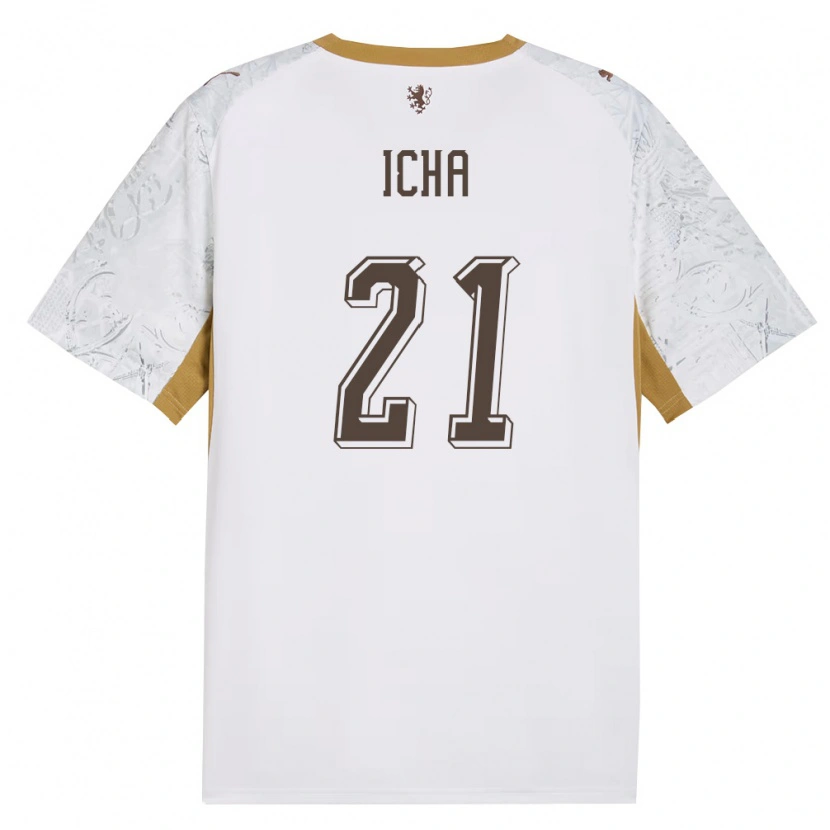 Danxen Mujer Camiseta Chequia Marek Icha #21 Marfil Oro Gris 2ª Equipación 26-28 La Camisa México