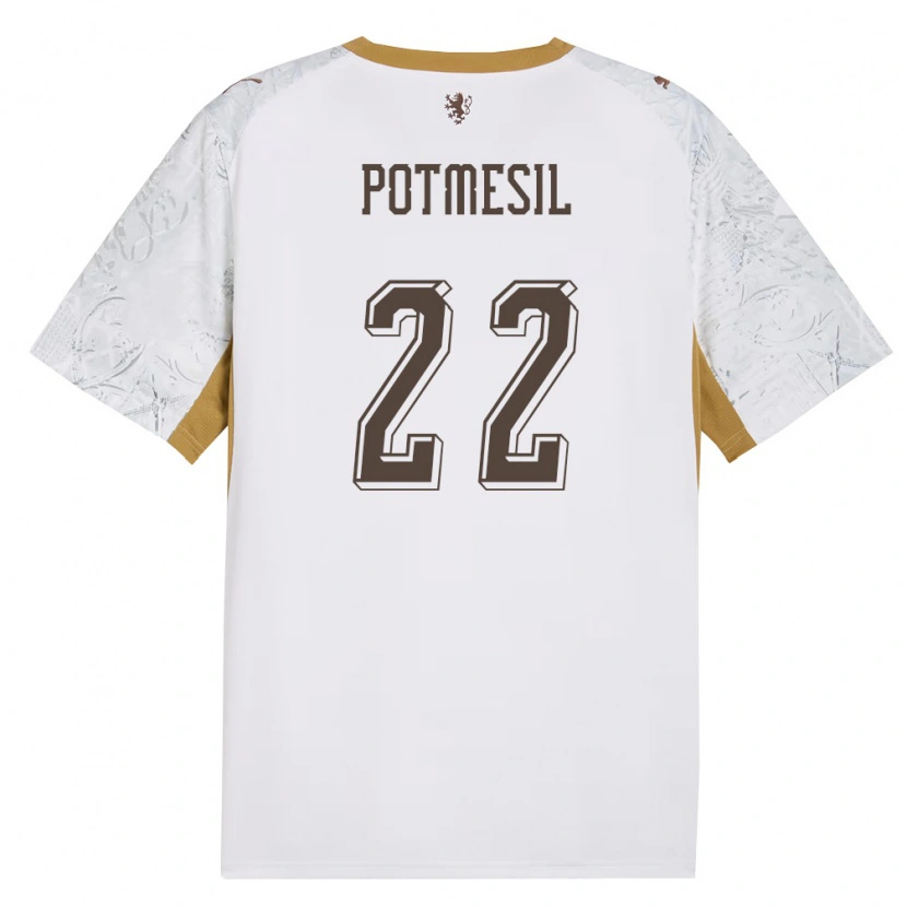 Danxen Mujer Camiseta Chequia Petr Potmesil #22 Marfil Oro Gris 2ª Equipación 26-28 La Camisa México