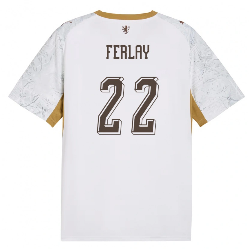 Danxen Mujer Camiseta Chequia Ruben Ferlay #22 Marfil Oro Gris 2ª Equipación 26-28 La Camisa México