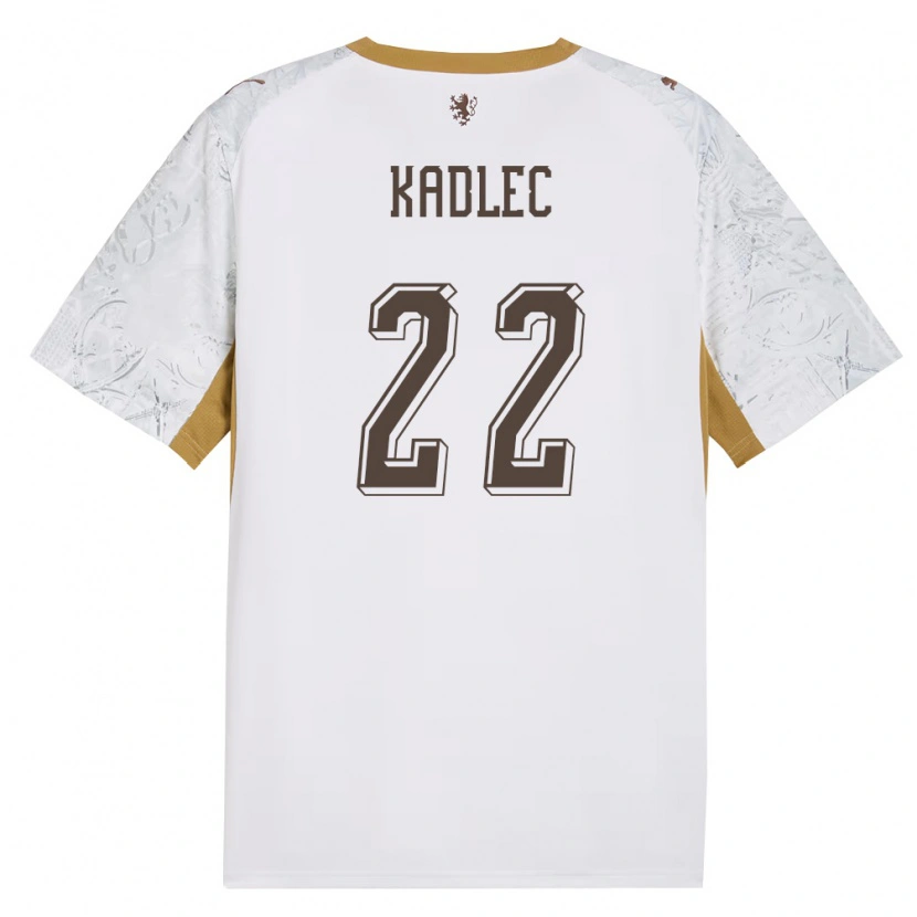 Danxen Mujer Camiseta Chequia Adam Kadlec #22 Marfil Oro Gris 2ª Equipación 26-28 La Camisa México
