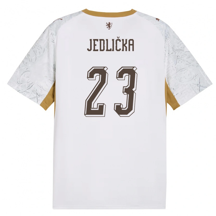Danxen Mujer Camiseta Chequia Martin Jedlicka #23 Marfil Oro Gris 2ª Equipación 26-28 La Camisa México