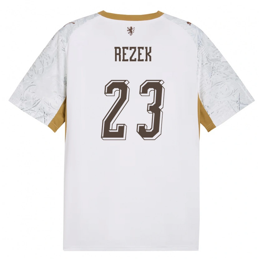 Danxen Mujer Camiseta Chequia Adam Rezek #23 Marfil Oro Gris 2ª Equipación 26-28 La Camisa México