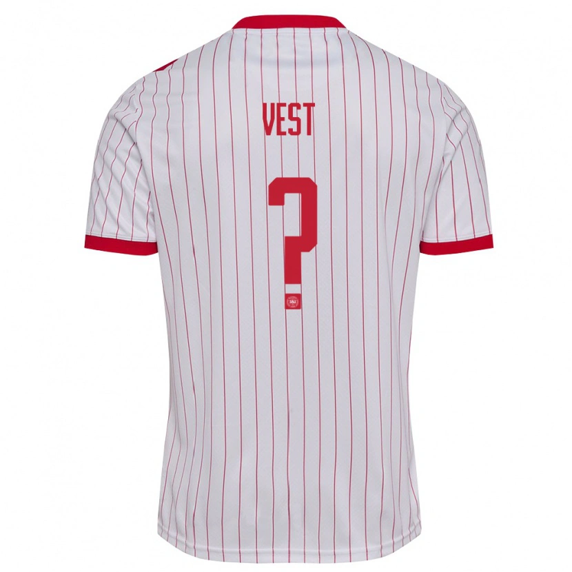 Danxen Mujer Camiseta Dinamarca Oliver Vest #0 Blanco Rojo 2ª Equipación 26-28 La Camisa México
