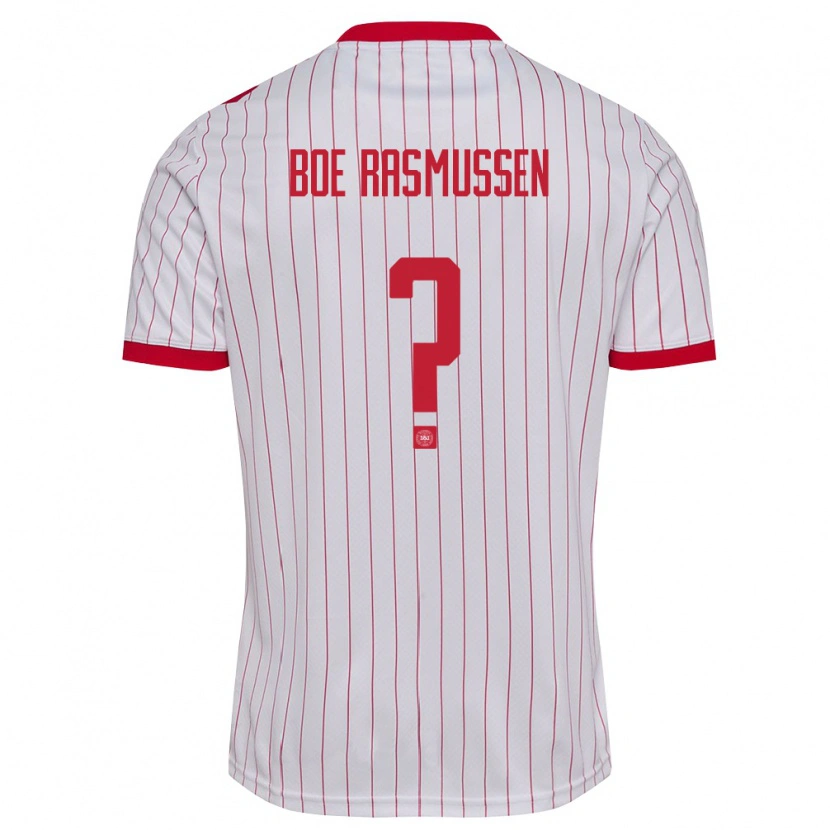 Danxen Mujer Camiseta Dinamarca Hjalte Boe Rasmussen #0 Blanco Rojo 2ª Equipación 26-28 La Camisa México