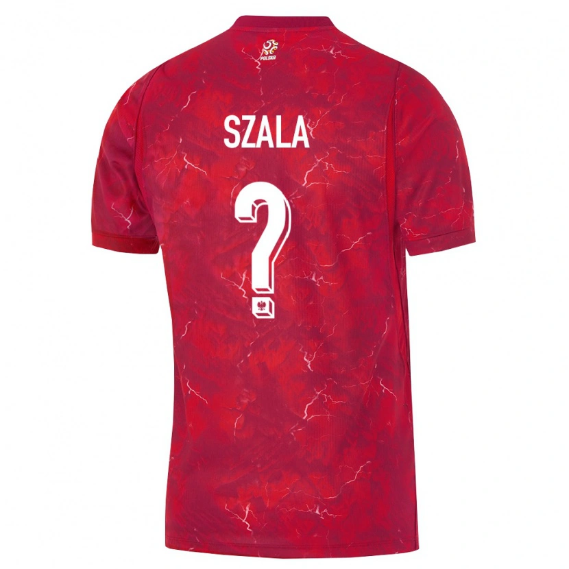 Danxen Mujer Camiseta Polonia Dominik Szala #0 Rojo Blanco 2ª Equipación 26-28 La Camisa México