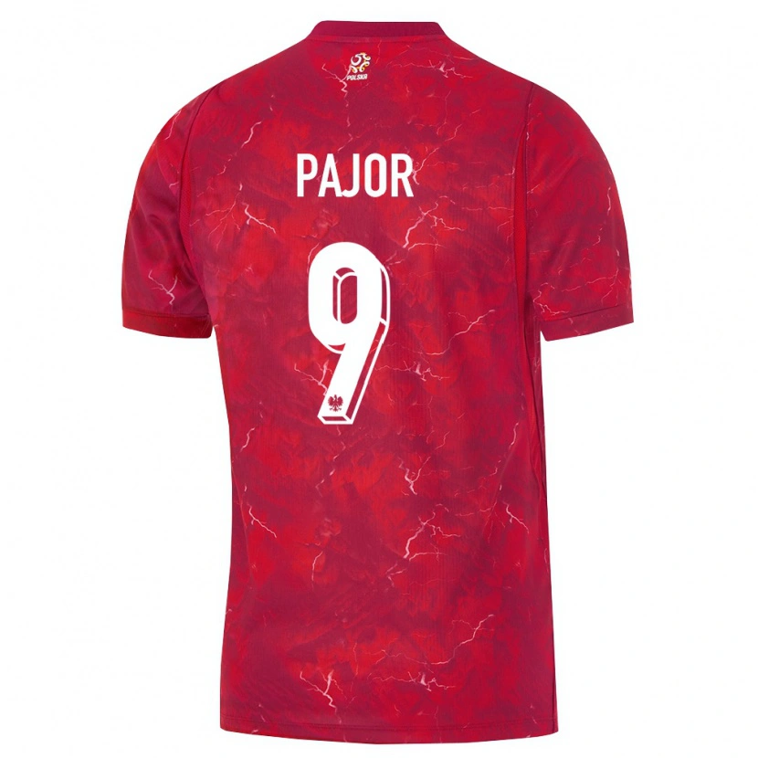 Danxen Mujer Camiseta Polonia Ewa Pajor #9 Rojo Blanco 2ª Equipación 26-28 La Camisa México