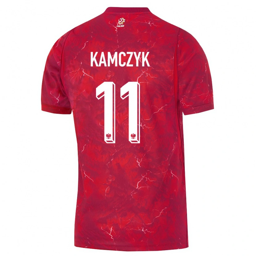 Danxen Mujer Camiseta Polonia Ewelina Kamczyk #11 Rojo Blanco 2ª Equipación 26-28 La Camisa México