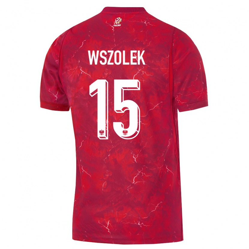 Danxen Mujer Camiseta Polonia Paweł Wszołek #15 Rojo Blanco 2ª Equipación 26-28 La Camisa México