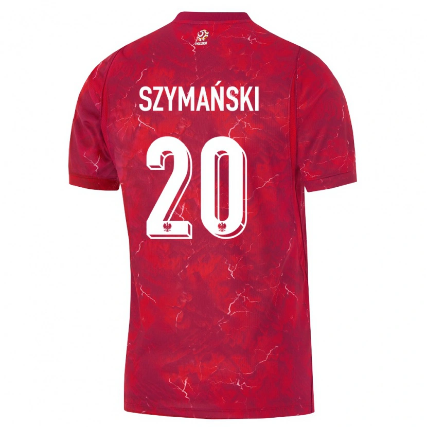 Danxen Mujer Camiseta Polonia Sebastian Szymański #20 Rojo Blanco 2ª Equipación 26-28 La Camisa México