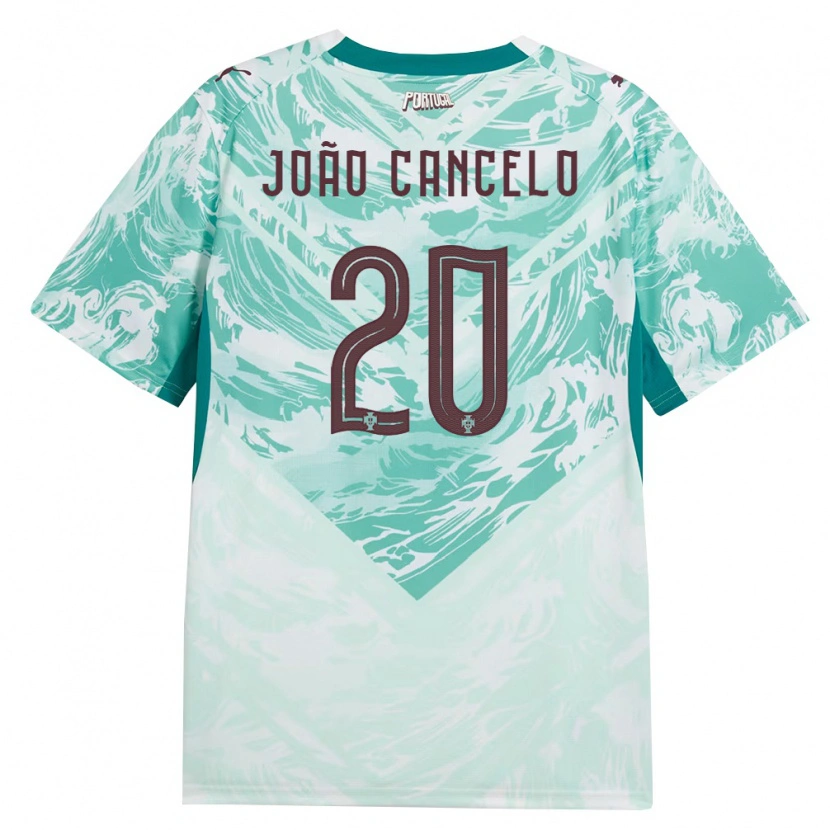 Danxen Mujer Camiseta Portugal João Cancelo #20 Azul Cielo Blanco Verde 2ª Equipación 26-28 La Camisa México