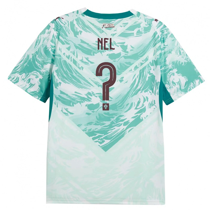 Danxen Mujer Camiseta Portugal Rafael Nel #0 Azul Cielo Blanco Verde 2ª Equipación 26-28 La Camisa México