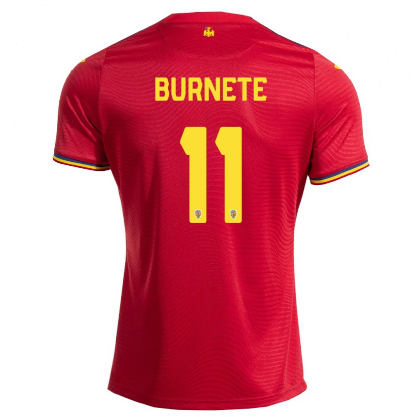 Danxen Mujer Camiseta Rumania Rareș Burnete #11 Rojo Marino Amarillo 2ª Equipación 26-28 La Camisa México