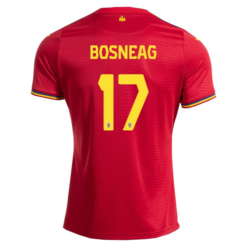 Danxen Mujer Camiseta Rumania Mihai Boșneag #17 Rojo Marino Amarillo 2ª Equipación 26-28 La Camisa México