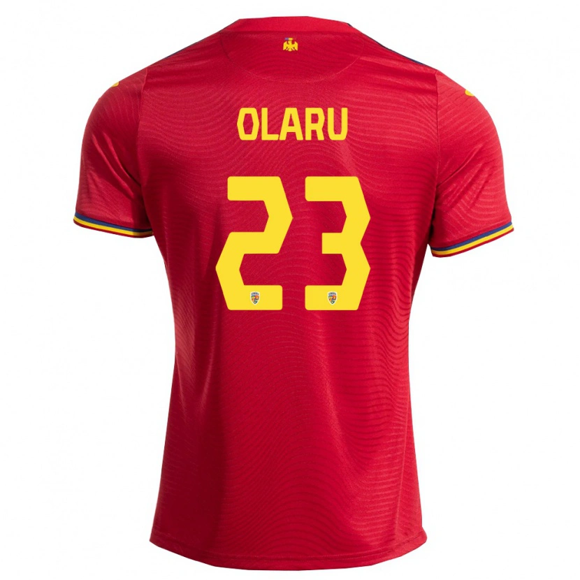 Danxen Mujer Camiseta Rumania Darius Olaru #23 Rojo Marino Amarillo 2ª Equipación 26-28 La Camisa México
