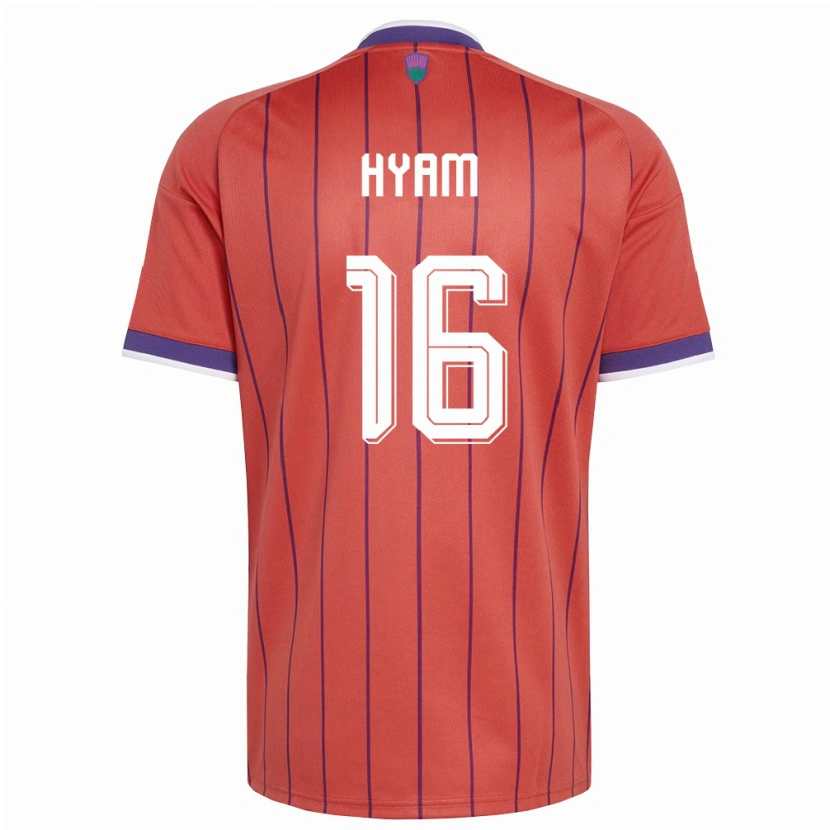 Danxen Mujer Camiseta Escocia Dominic Hyam #16 Naranja Púrpura 2ª Equipación 26-28 La Camisa México