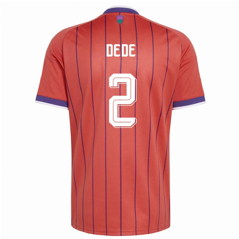 Danxen Mujer Camiseta Escocia Josh Dede #2 Naranja Púrpura 2ª Equipación 26-28 La Camisa México