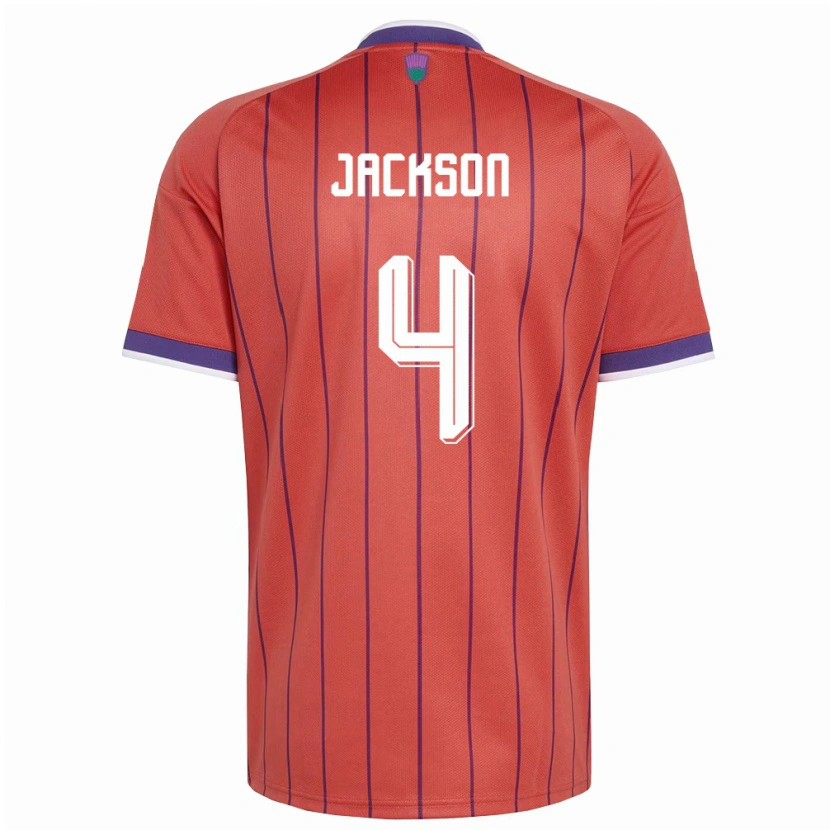 Danxen Mujer Camiseta Escocia Louis Jackson #4 Naranja Púrpura 2ª Equipación 26-28 La Camisa México