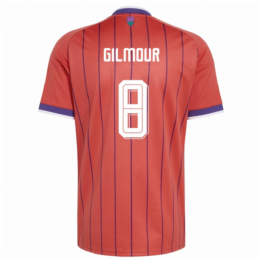 Danxen Mujer Camiseta Escocia Billy Gilmour #8 Naranja Púrpura 2ª Equipación 26-28 La Camisa México
