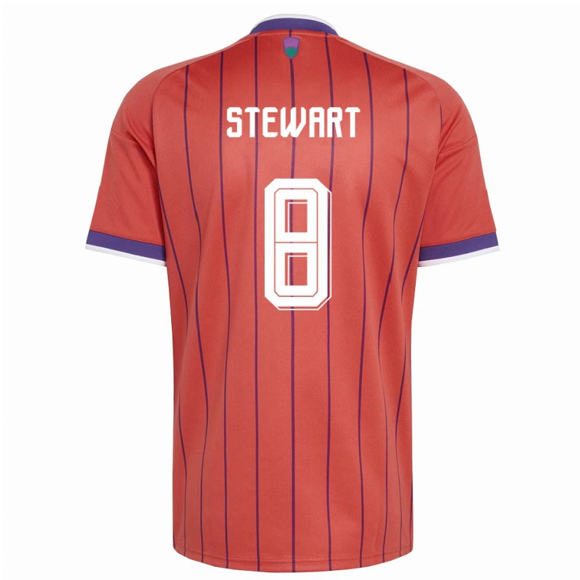 Danxen Mujer Camiseta Escocia Barney Stewart #8 Naranja Púrpura 2ª Equipación 26-28 La Camisa México