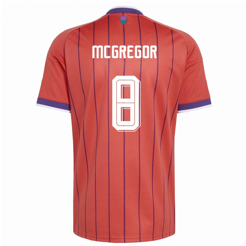 Danxen Mujer Camiseta Escocia Callum Mcgregor #8 Naranja Púrpura 2ª Equipación 26-28 La Camisa México