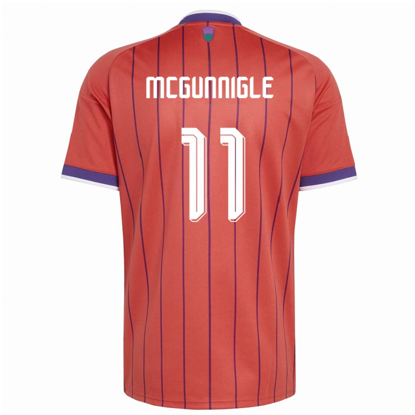 Danxen Mujer Camiseta Escocia Cai Mcgunnigle #11 Naranja Púrpura 2ª Equipación 26-28 La Camisa México