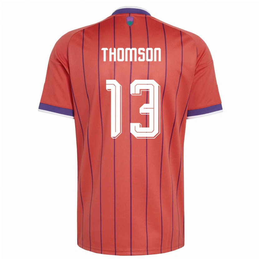 Danxen Mujer Camiseta Escocia Aaron Thomson #13 Naranja Púrpura 2ª Equipación 26-28 La Camisa México