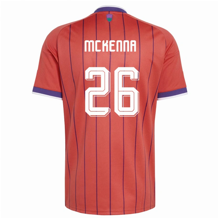 Danxen Mujer Camiseta Escocia Scott Mckenna #26 Naranja Púrpura 2ª Equipación 26-28 La Camisa México